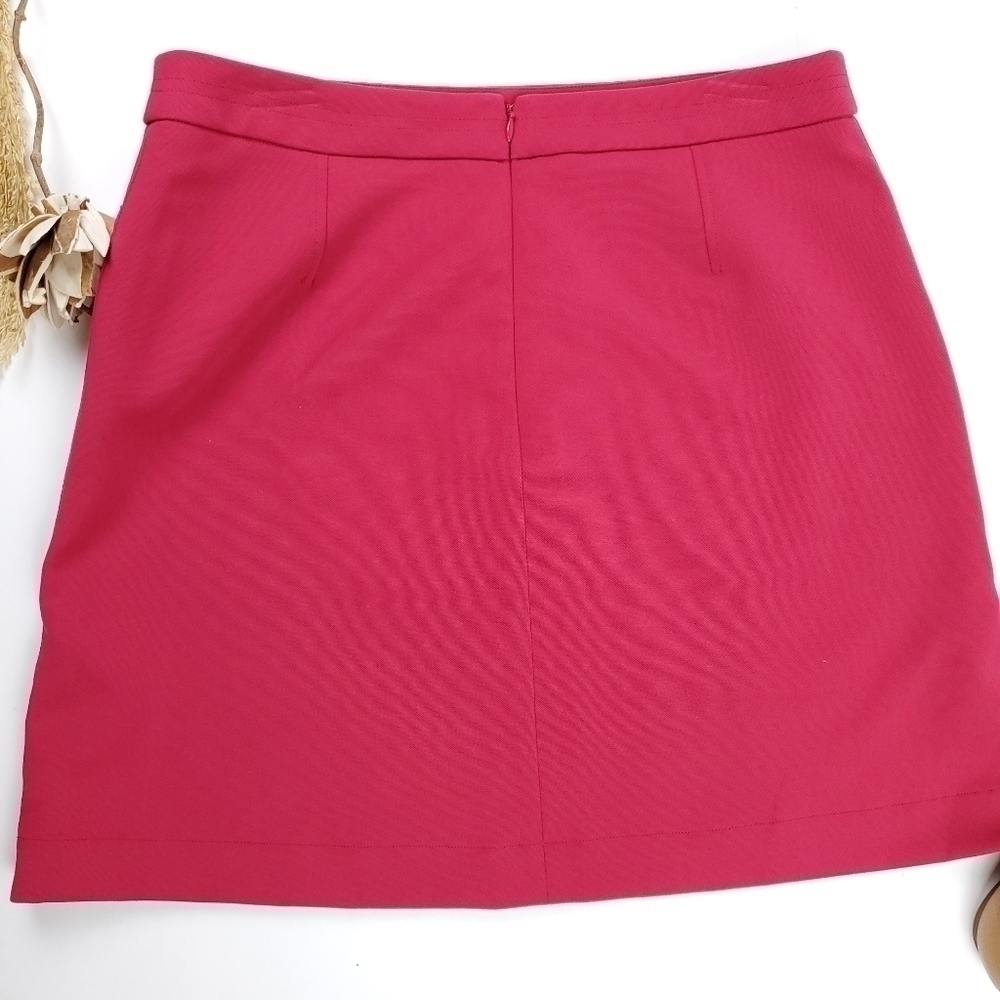New Loft Pink Gold Zippered Pockets Skirts Sz  8 - Picture 11 of 12